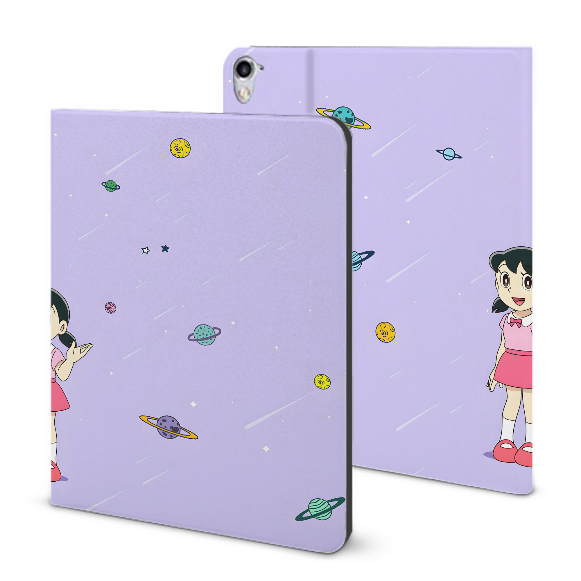 （画像用） ドラえもん Doraemon IPad ケース ブック型 PUレザー TPU 耐衝撃 軽量 薄型 ペン収納なし 全面保護 IPad 各モデル対応